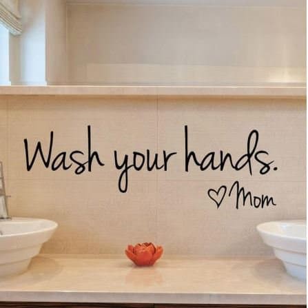 Wall Decal - Stiker Dinding &quot;WASH YOUR HANDS&quot;