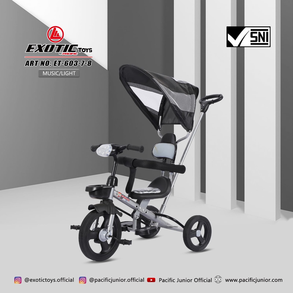 Tricycle Exotic ET 603-7-8 ET 603-7 Kereta Dorong Anak Bayi Dorongan Anak Bayi Sepeda Anak Roda Tiga 3 ET603-7-8 Pacific ET1265 ET 1265 ET1263 ET 1263 ET1267 ET 1267 ET1268 ET 1268 ET2251 ET 2251 AT7705 AT 7705 AT7702 AT 7702 AT7711 AT 7711 AT7713 AT 7713