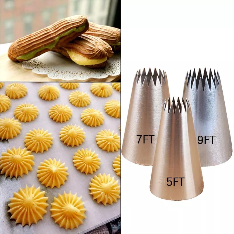 Spuit Sagu Keju/ Spuit Eclair /Kue Sus/ Choux/  Nozzle Type: 5FT, 7FT, 9FT from China