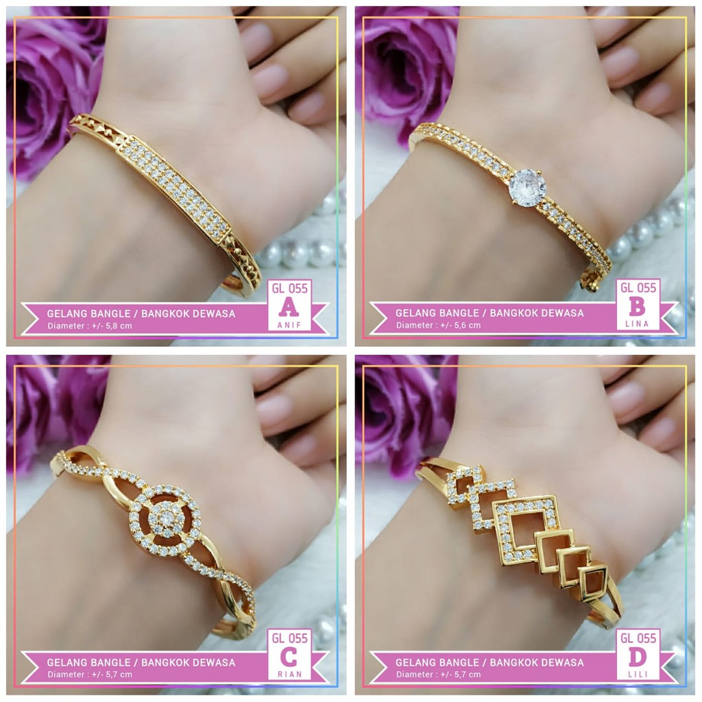 Gelang xuping gelang dewasa bangkok permata lapis emas gold GL 055