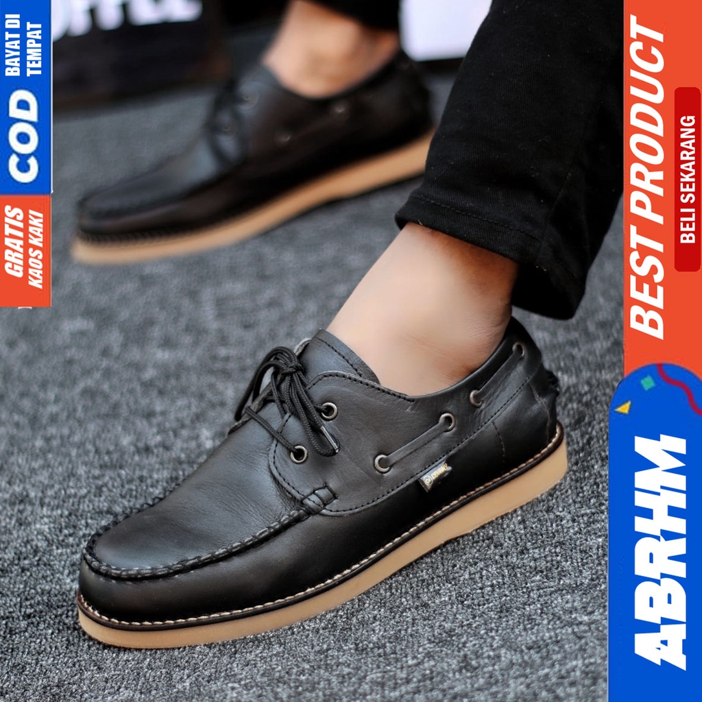 Abrhm Davis - Sepatu Formal Pria Pantofel Kulit Asli