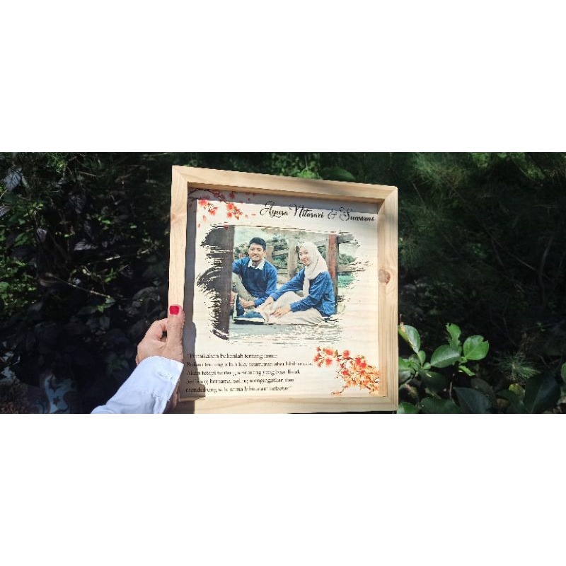 Pigura Kayu/Foto Kayu/Kado Wedding/Kado Unik