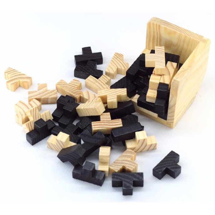 Wood Puzzle Model Tetris Cube 3D /  Puzzle Kayu Model Tetris - Termurah