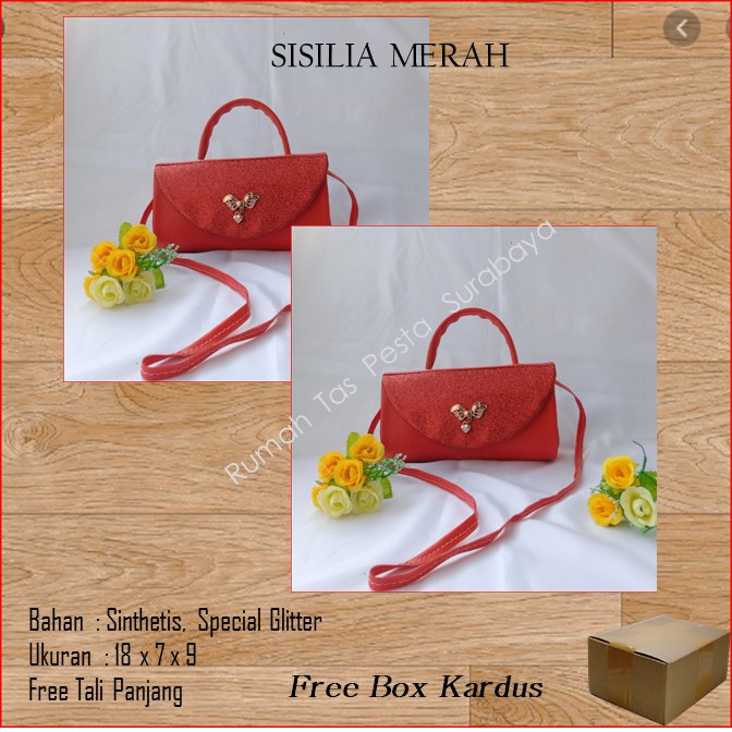 Tas Bagus,Tas Unik,Tas Elegan ,SISILIA MERAH