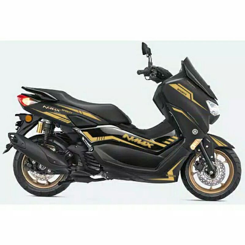 Jual Stiker Nmax 2020 Cutting Hitam Gold striping Modifikasi sticker