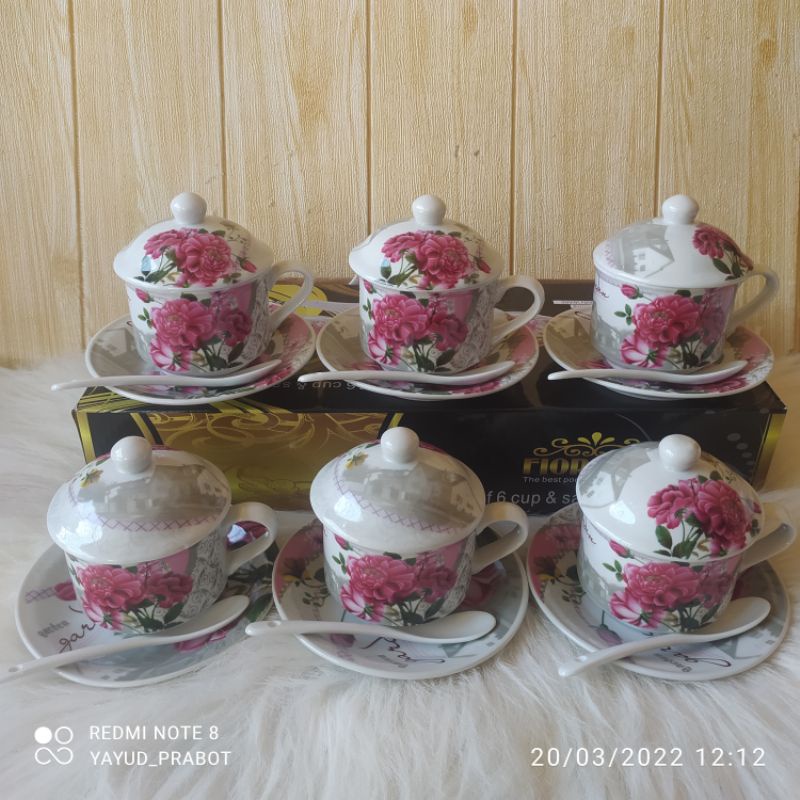 gelas fiorenza dengan tutup set ak-777A l