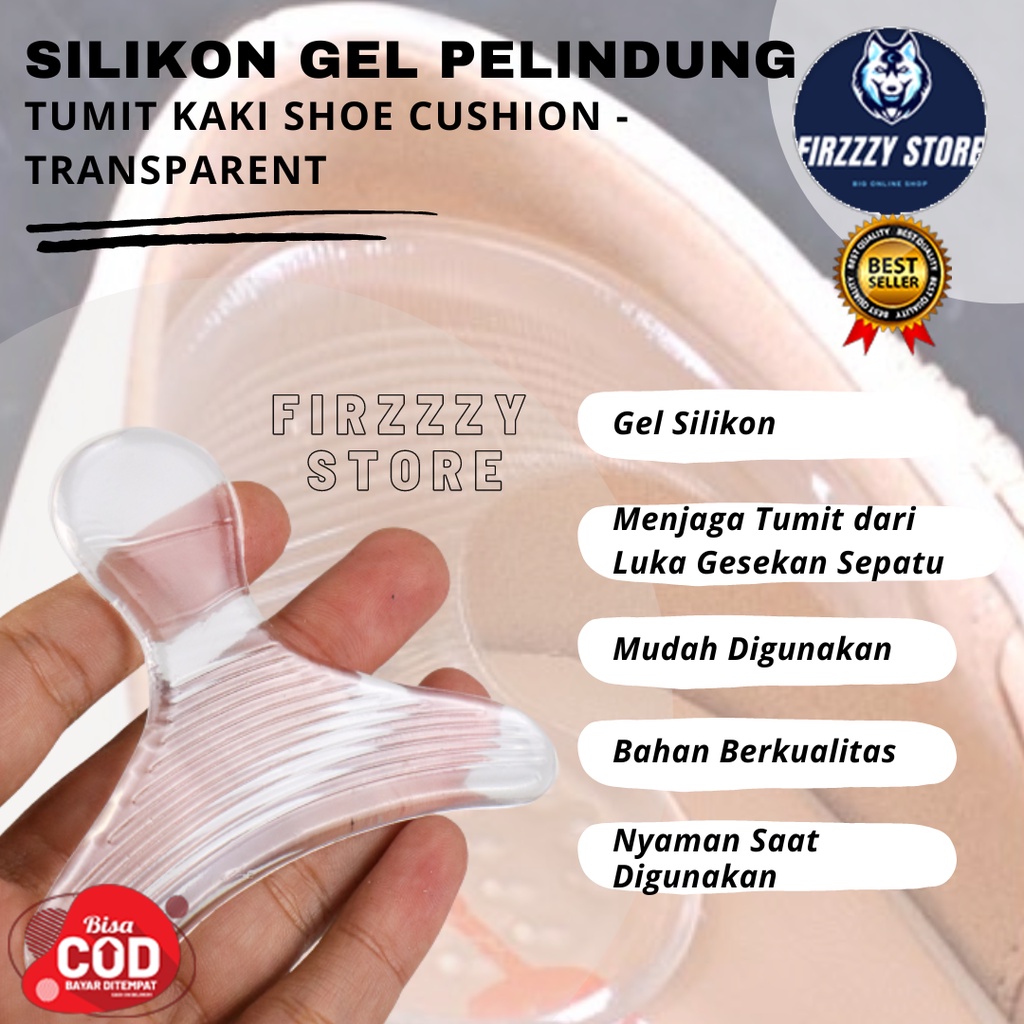 Silikon Gel Pelindung Tumit Kaki Shoe Cushion - Transparent