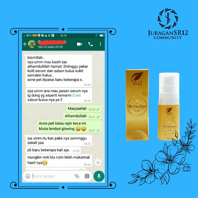 SR12 SERUM REVITALIZING ATASI BOPENG , BEKAS JERAWAT &amp; MATA PANDA / SERUM WAJAH KOLAGEN BPOM