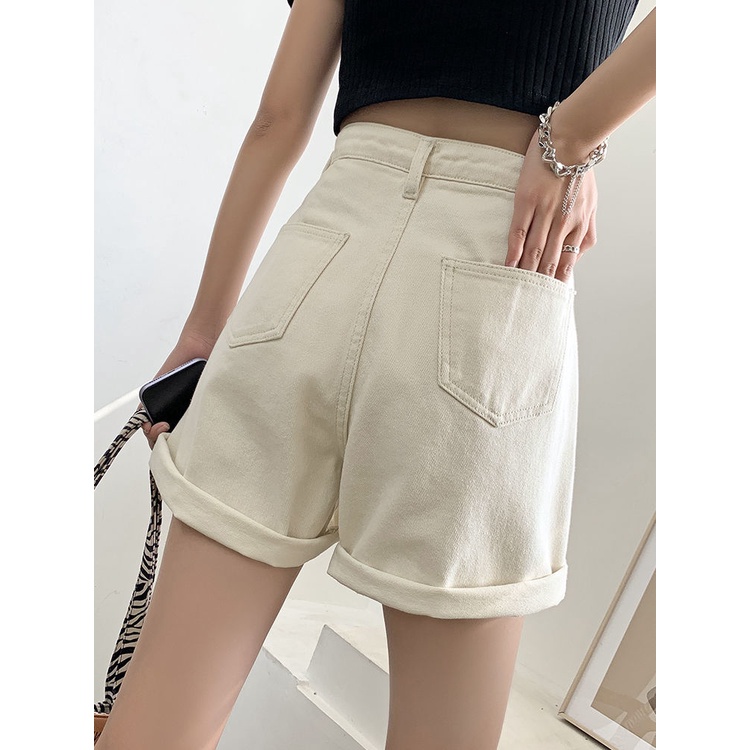 CEWEK_ID Celana hotpants Kulot jeans Korean style high waist pendek pinggang tinggi dewasa cewek jumbo loose longgar oversize jens denim jins kekinian short