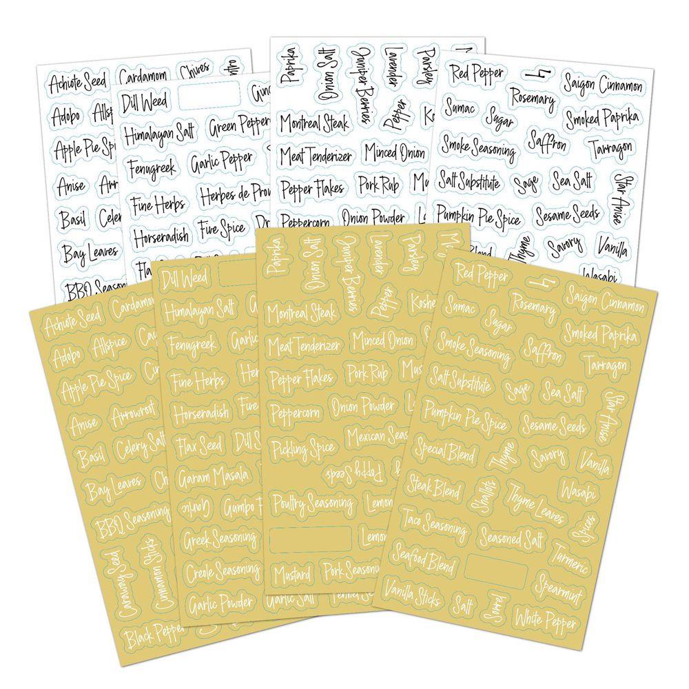 Suyo 276PCS / Set Stiker Label Motif Tulisan Anti Air Untuk Toples Bumbu Dapur