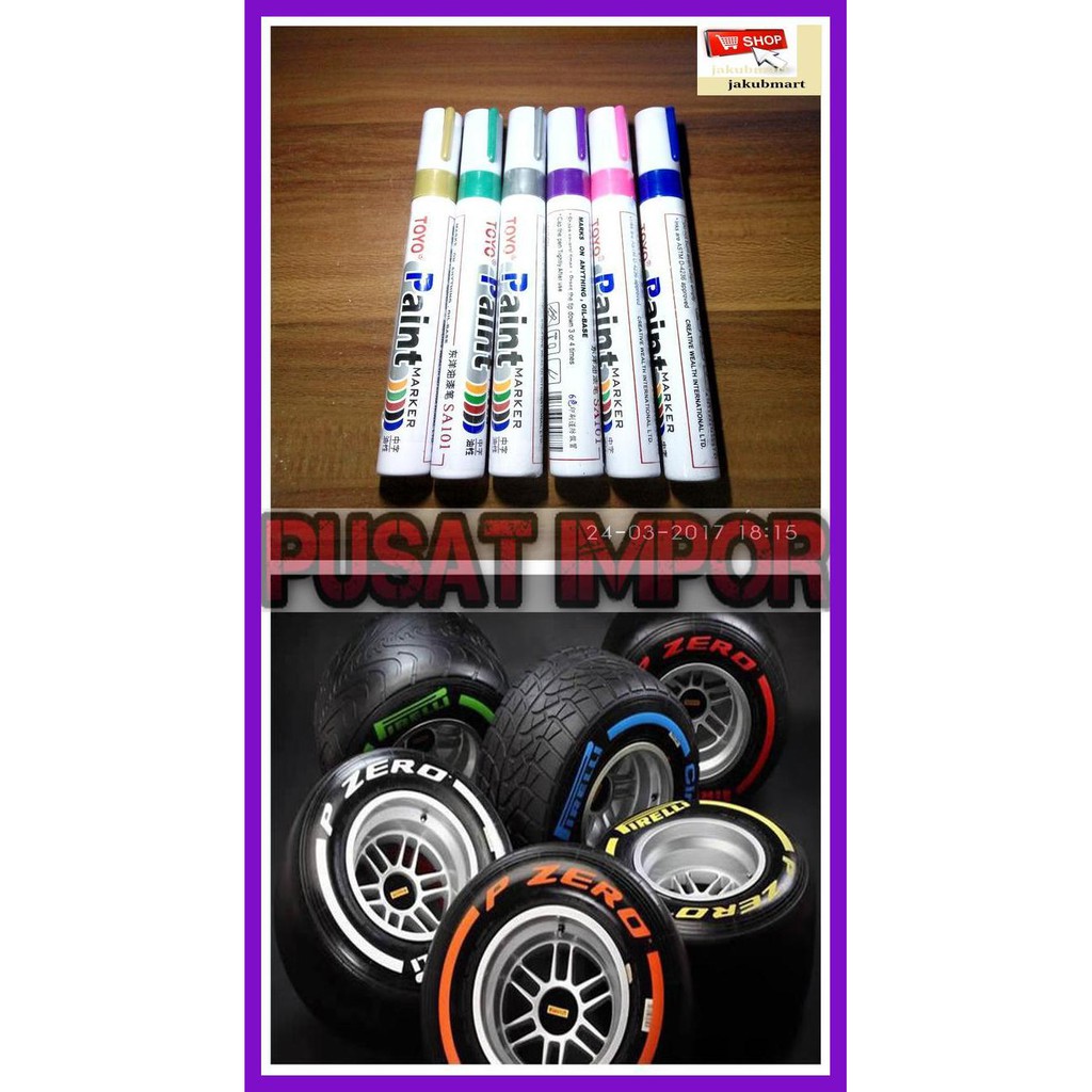 

2Q37Tyu- Spidol Ban Toyo / Paint Marker Toyo (Kualitas Terbaik) - Hitam T6Eyr68-