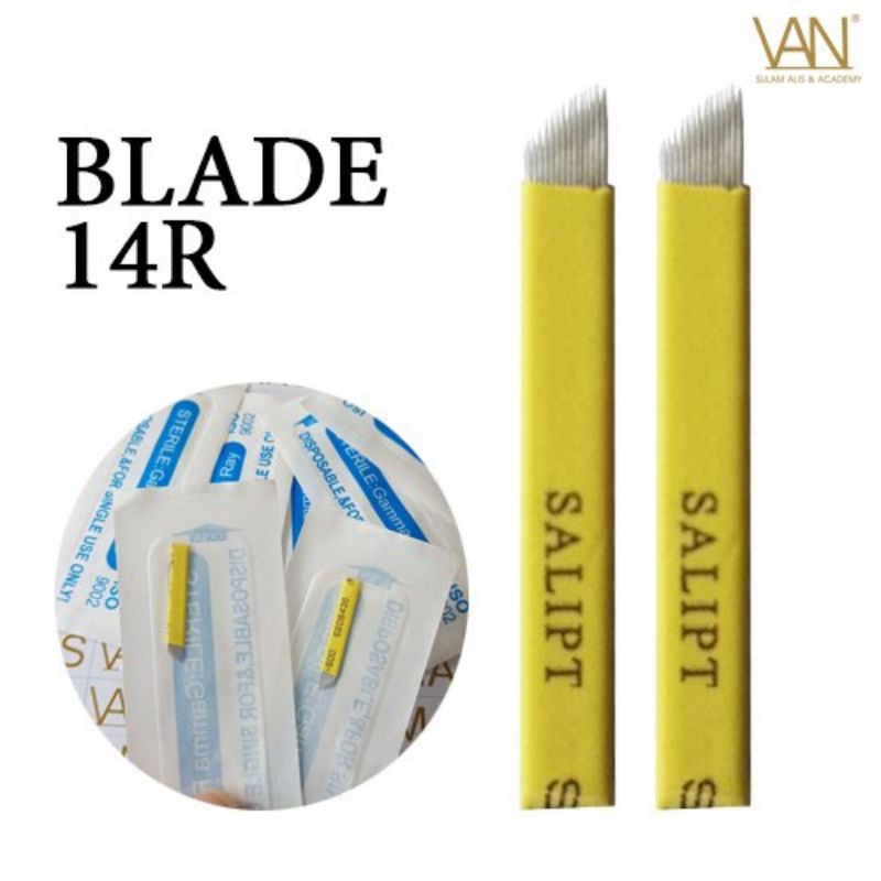 Blade Sulam Alis Microblading 14R 14pin Plastik