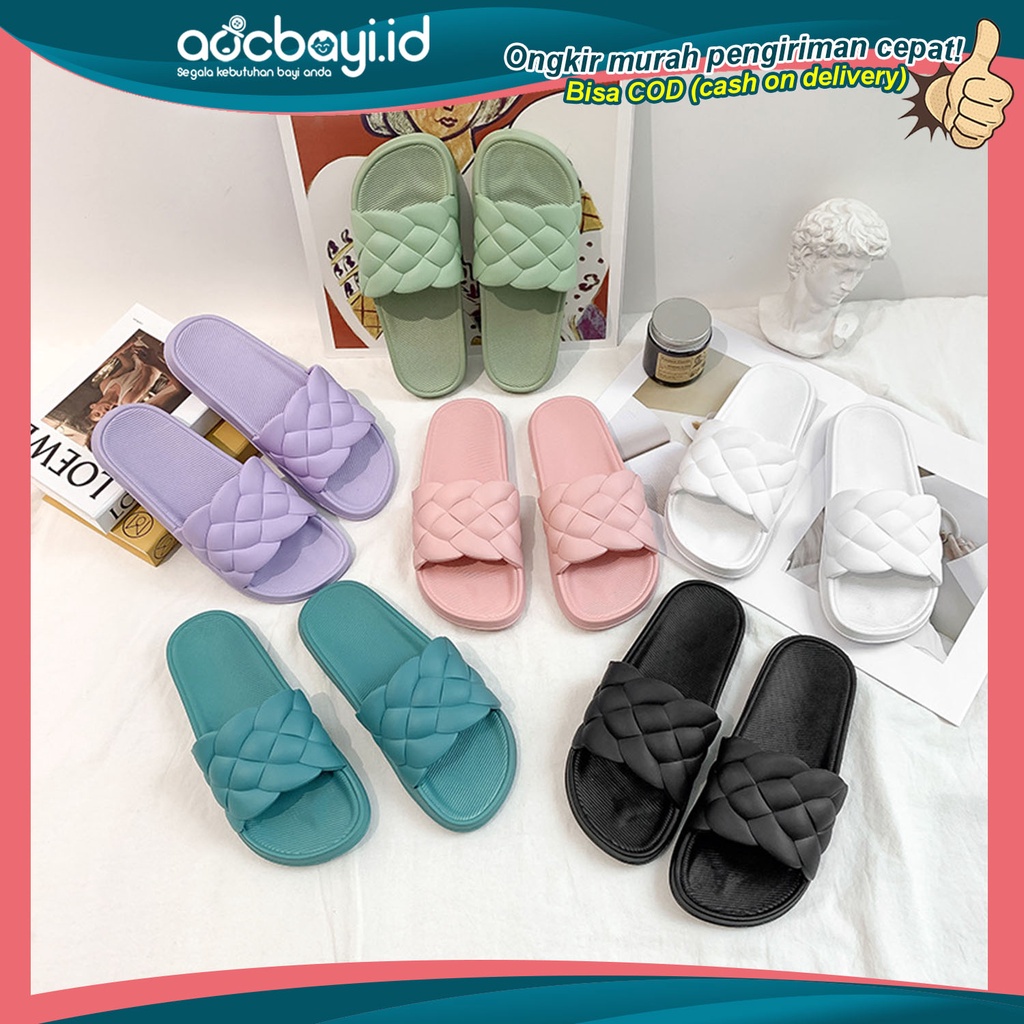 PROMO 10.10 PUNCAK ☀ACCBAYI☀ SF08 Sandal Slop Karet Berwarna / Sandal Wanita / Sandal Fashion Murah Import