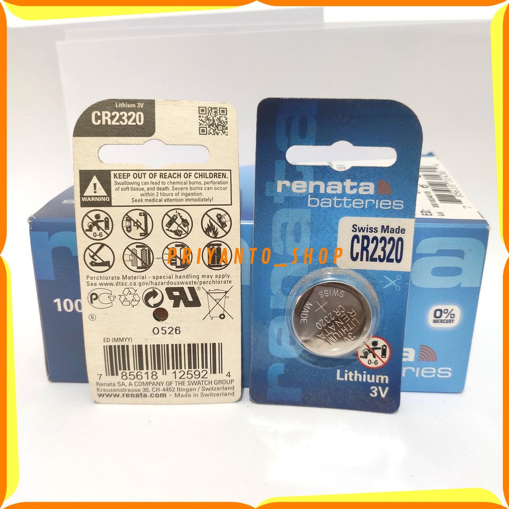 RENATA CR-2320 CR 2320 3V LITHIUM BATTERY BATERE BATREI JAM RENATA CR2320 ORIGINAL