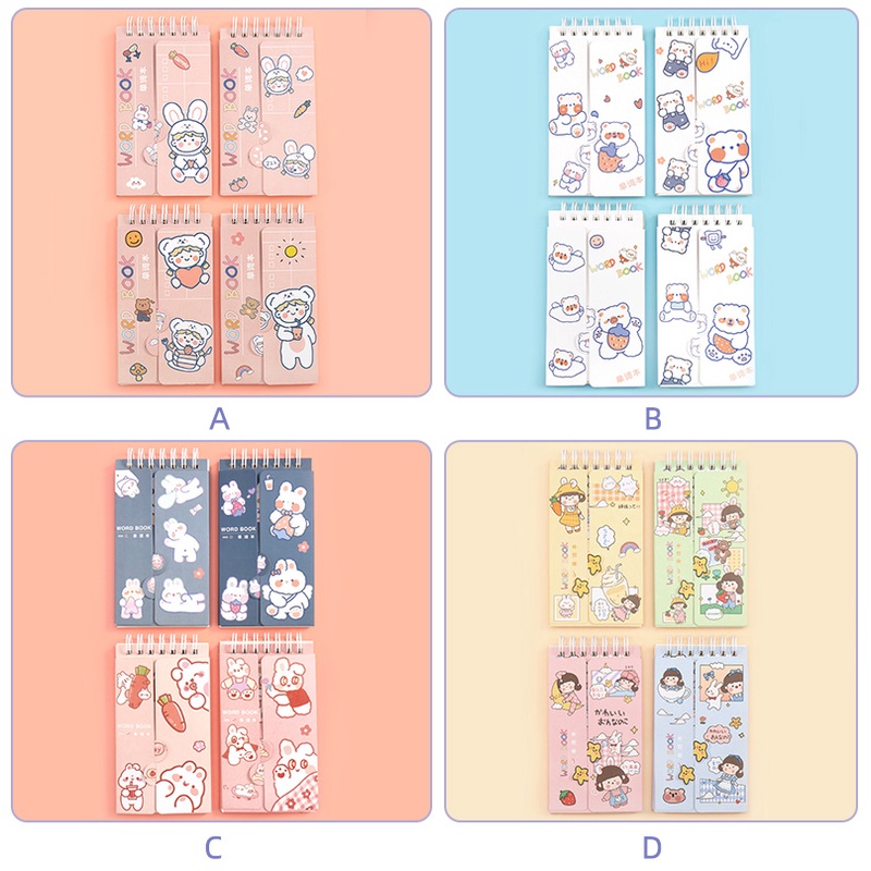 Cute Cartoon English Word Notebook Portable Coil Notebook