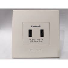 Panasonic Style E Putih USB 2 Hole/ Outlet USB 2 Lubang