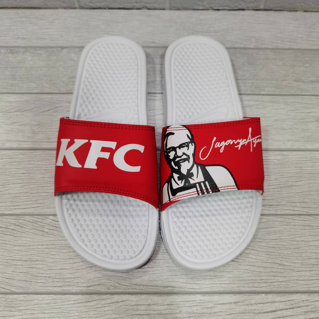 SENDAL SLIDE nike x KFC merah putih