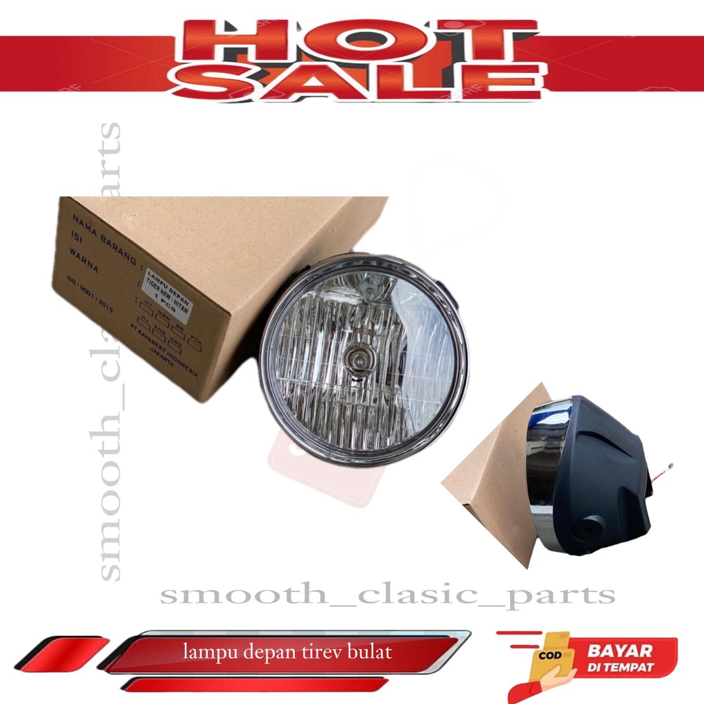 lampu depan bulat barong tiger revo tirev original