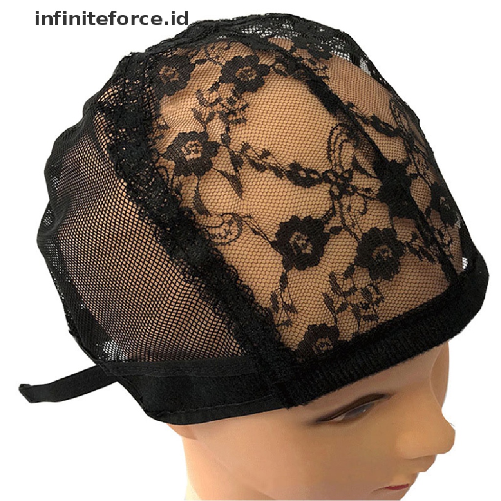 Infiniteforce.id Topi Lace Mesh Cover Kepala Adjustable Untuk Wig