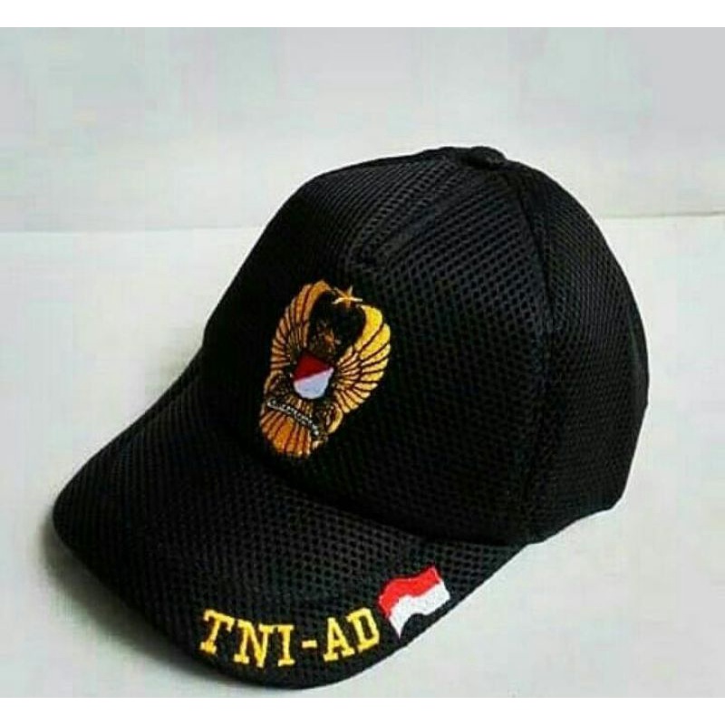 Topi Jaring TNI ADHitam|Topi TNI AD hitam|Topi pria