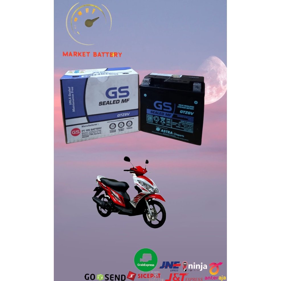 Aki GS accu GS Astra GTZ6V Original Vario GTZ6V GTZ7V