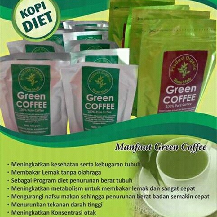 

Green Coffee Kopi Hijau Diet Herbal non gula rendah kalori penurun tekanan darah tinggi