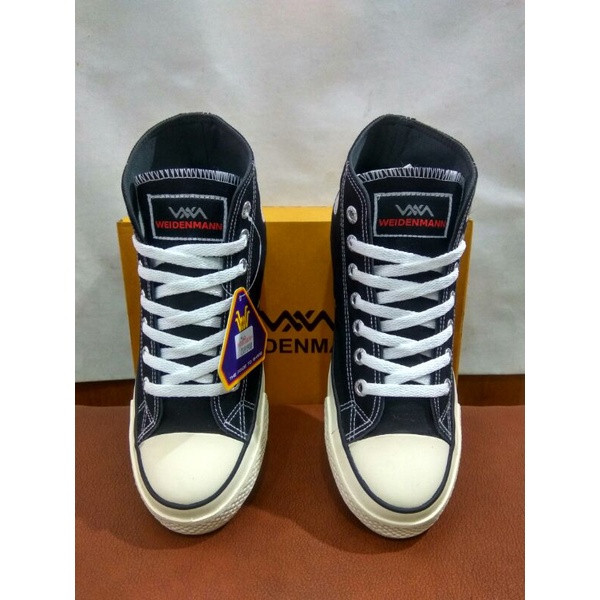 SEPATU WEIDENMANN ' X'  HI BLACK /WHITE /SEPATU SEKOLAH /ORIGINAL 100 %.....