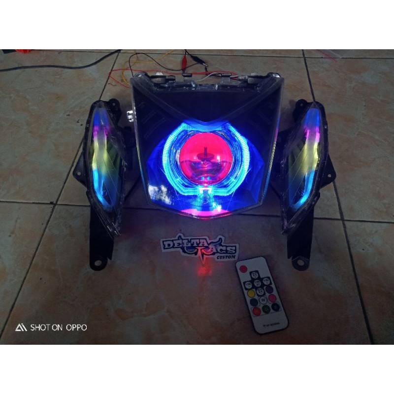Biled AES Turbo SE Beat Fi 2012 - 2015 l Custom Headlamp Reflektor Projie Biled Honda Beat fi