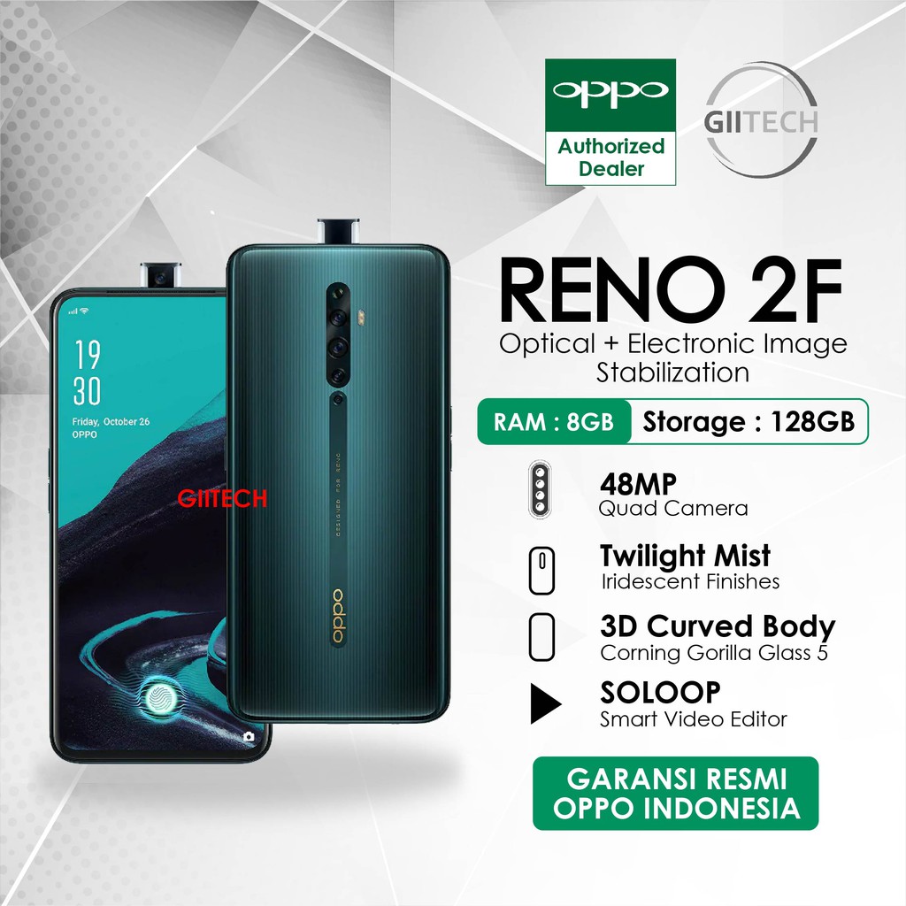 OPPO RENO 2F 8/128GB GARANSI RESMI BNIB SEGEL ASLI PABRIK