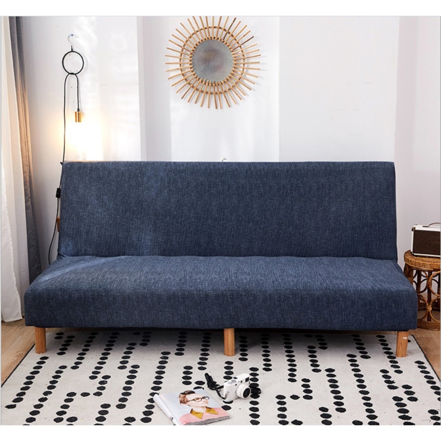 Cover Sofa Bed Elastic Vintage Penutup Shabby Polos Bermotif sarung sofa bed anti selip aesthetic el