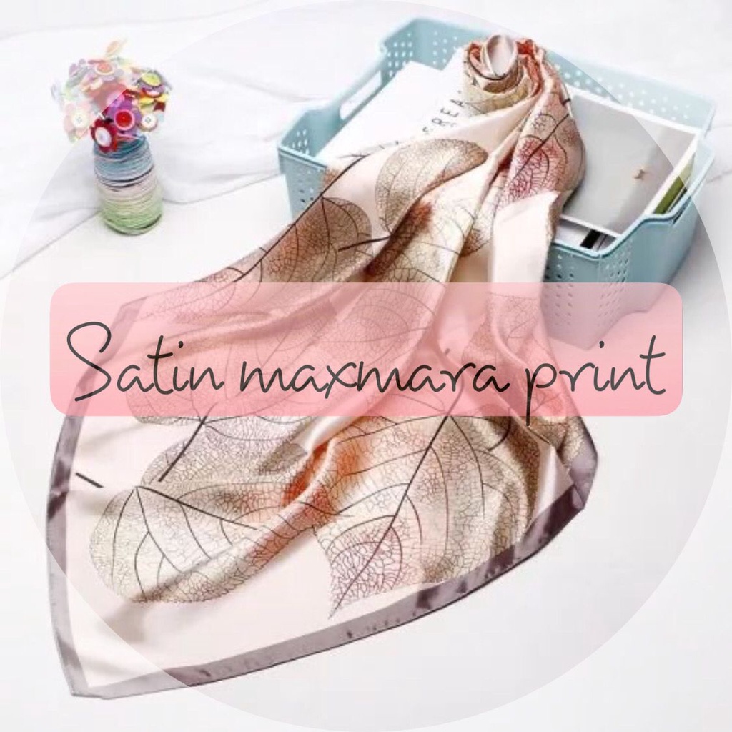 bahan multi kain satin saten sateen maxmara print premium