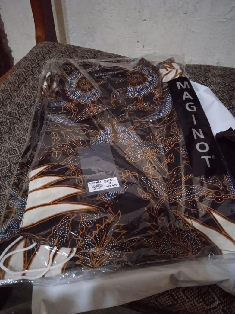 Maginot Kemeja Batik 2.0 Aditya-ss Lengan Pendek Pria + Free Masker