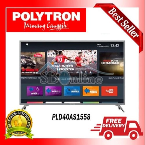 Smart Tv by Polytron 40 Inch - PLD40AS1558 - Garansi Resmi