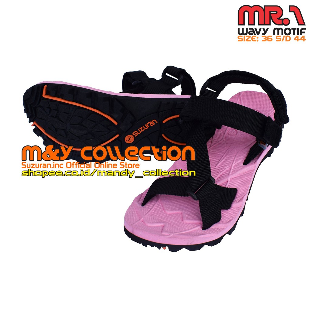 SUZURAN Sandal Edge X Pink Black