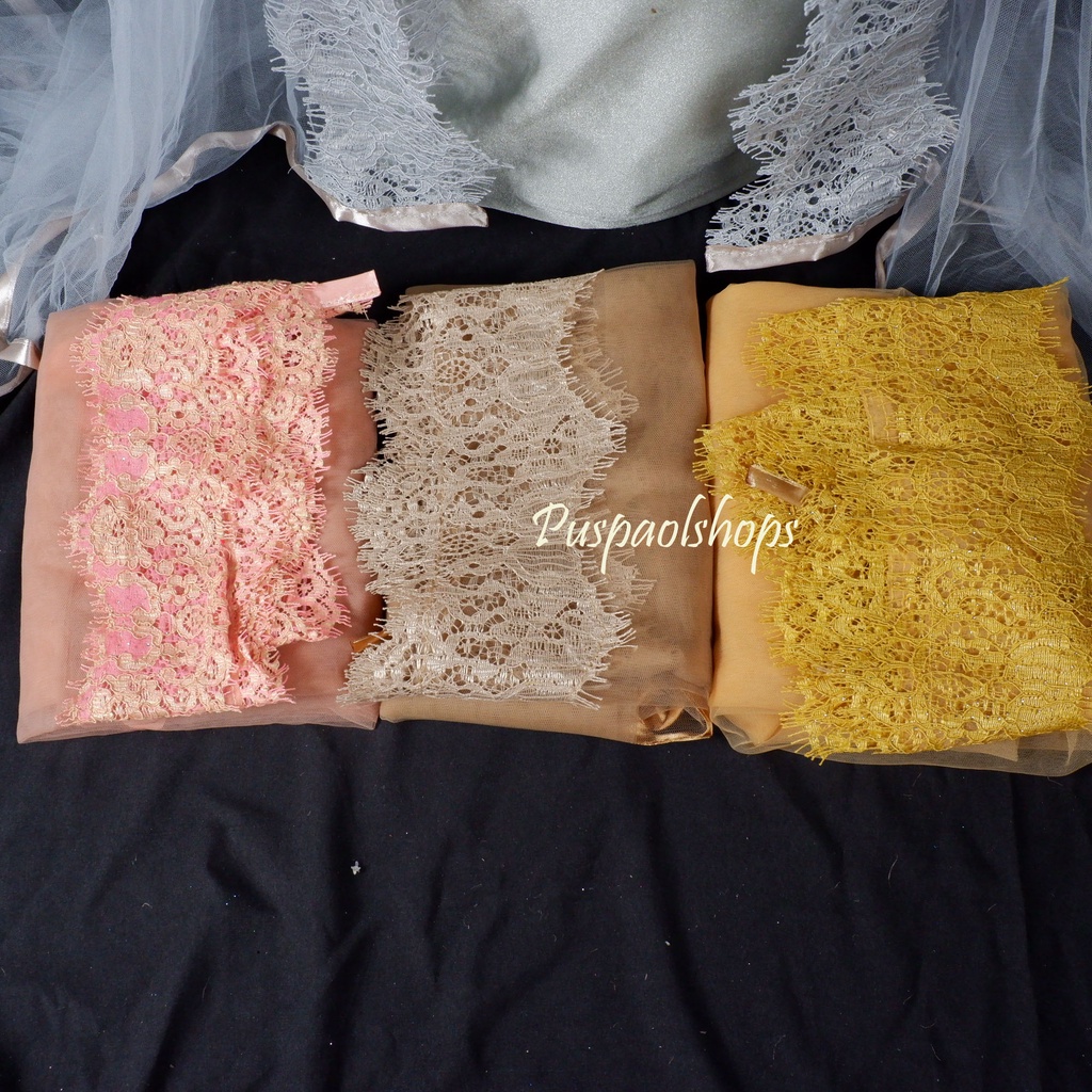 Veil renda tile silk premium veil hijab veil pengantin slayer