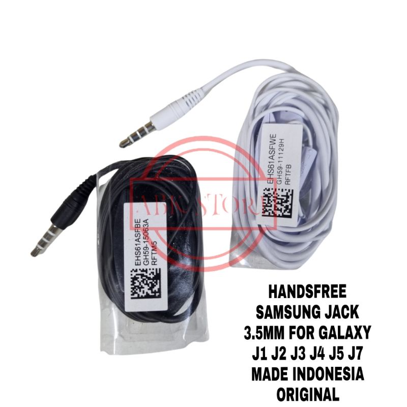 HANDSFREE EARPHONE HEADSET SAMSUNG J1 J2 J3 J5 J6 J7 MADE INDONESIA ORIGINAL