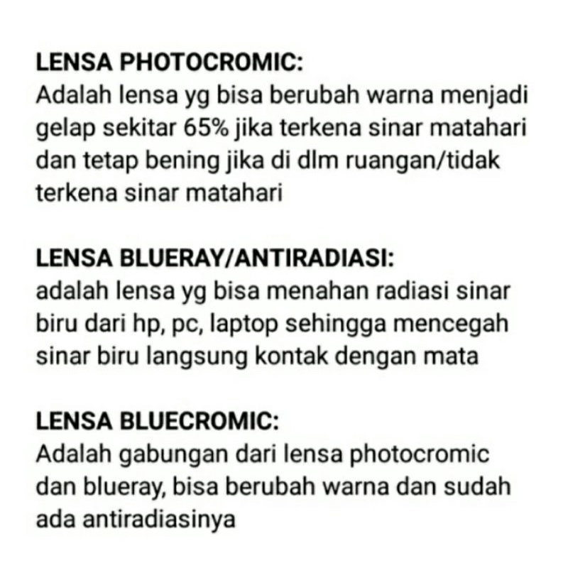 Kacamata Photocromic Anti Radiasi Pria Wanita Retro Korea