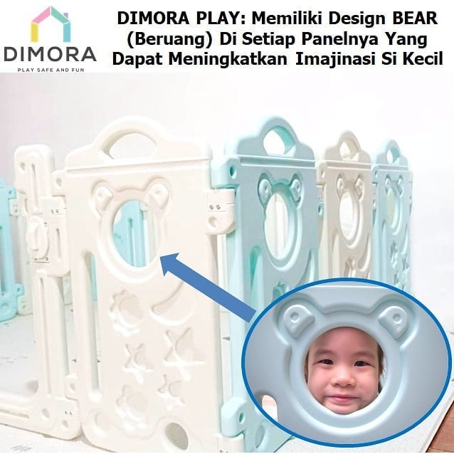 DIMORA PLAY 10 PANEL + 1 PLAY + DOOR / PINK &amp; WHITE COLOR PANEL