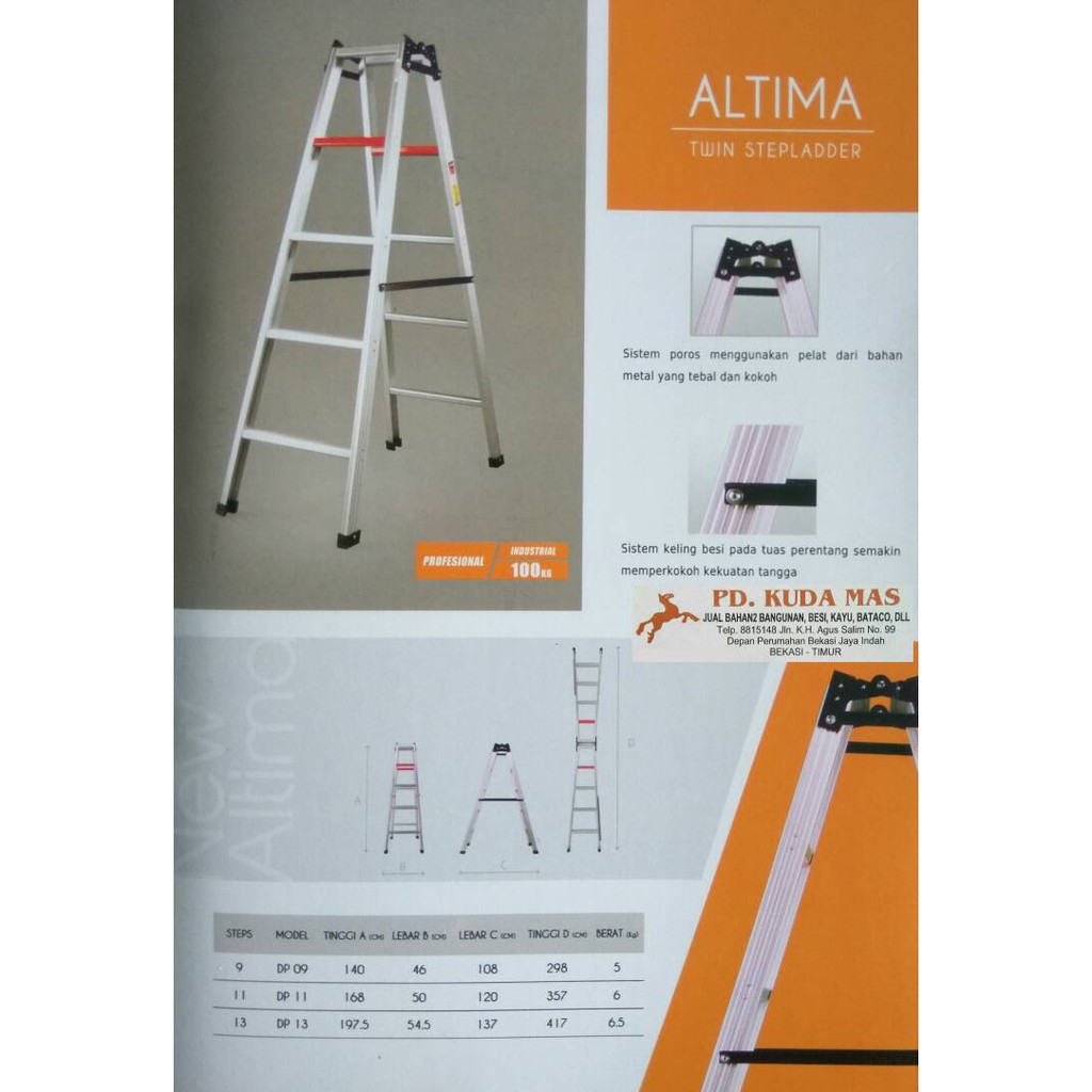 Tangga Aluminium Fortuna Altima DP 09 4015 Meter41 I5886