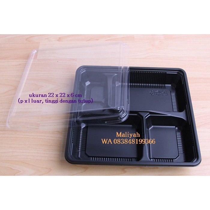 30 pcs mika kotak nasi bento hantaran hitam besar