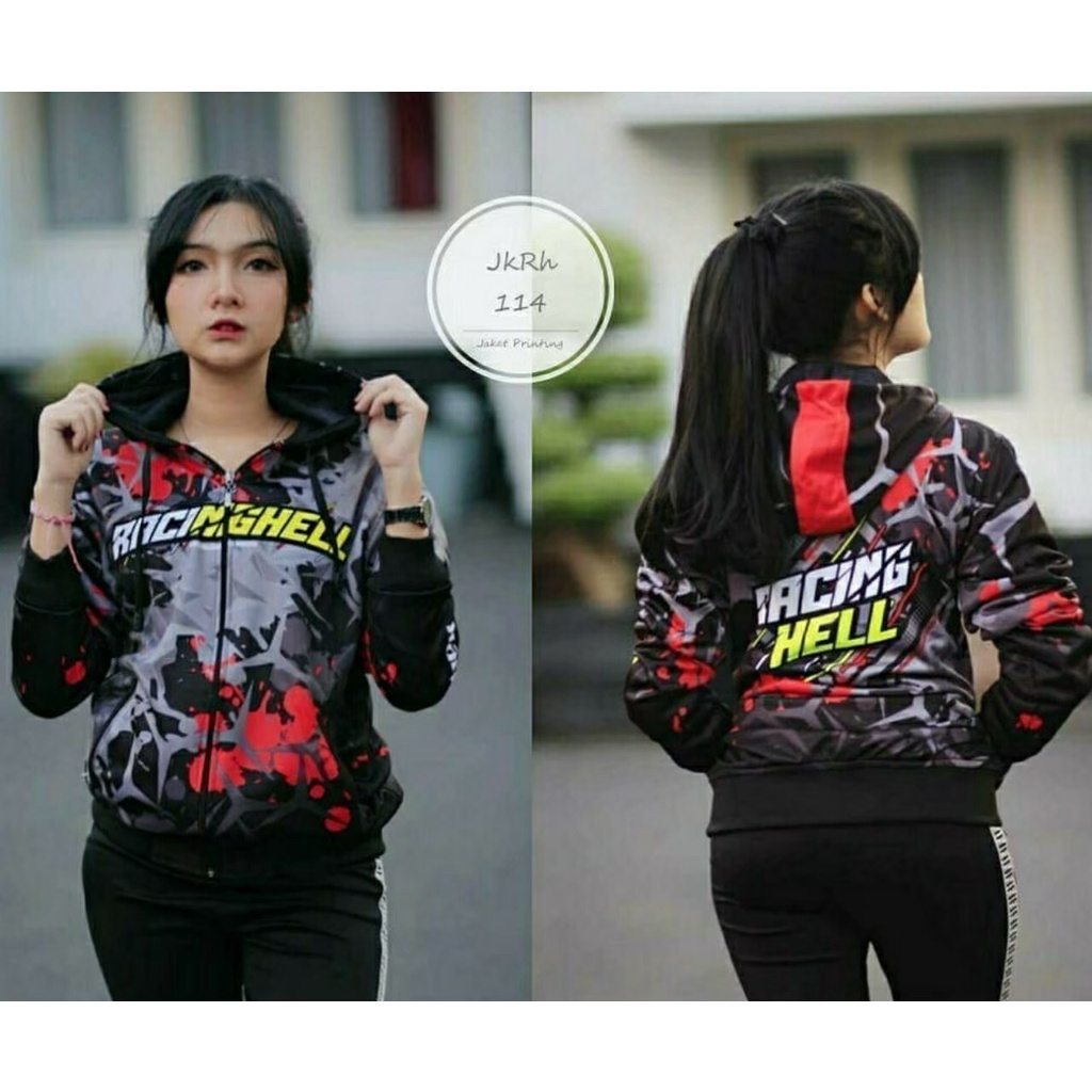 Jaket Racing Hell Cewek / Cowok Sweater Motor Touring - Jaket Balap Fullprint Full Taq Original Lokal Brand