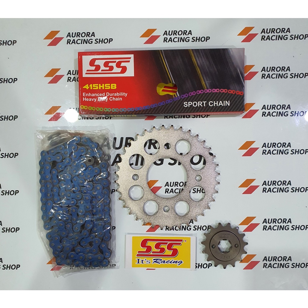 Gear Set SSS 415 Honda Supra X 125 / Blade / Revo / Fit New & Rantai SSS HSB Colour Series