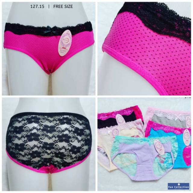 CD Cewek Brukat Renda Celana Dalam Sepinggul Eloise C016