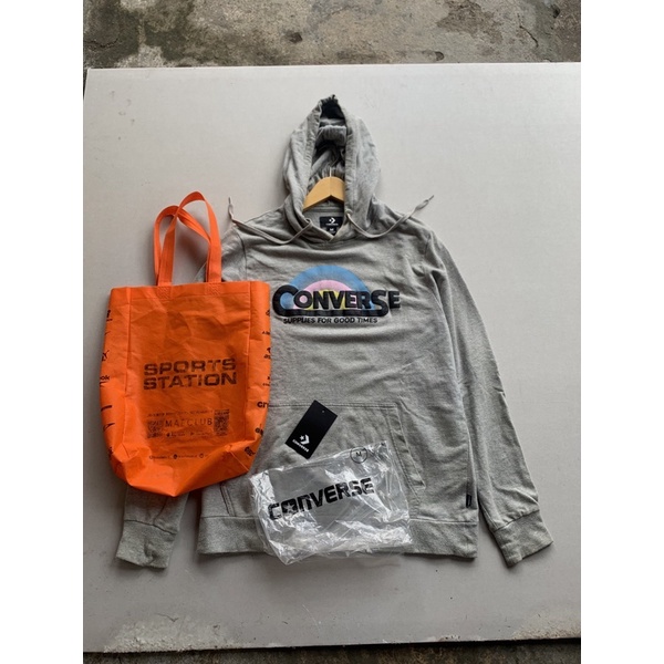 hoodie Converse script grey