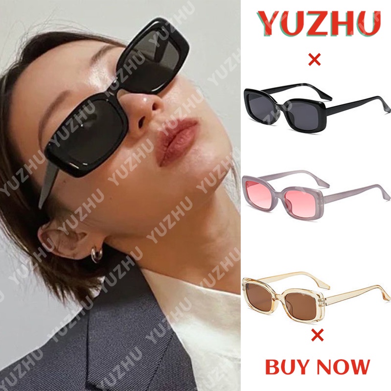 （YUZHU）COD 2021 Kacamata Hitam Wanita Model Korea Frame Kotak Kecil Warna Putih