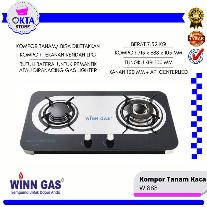 Kompor Gas 2 Tungku Winn Gas W-888 (Tanam)
