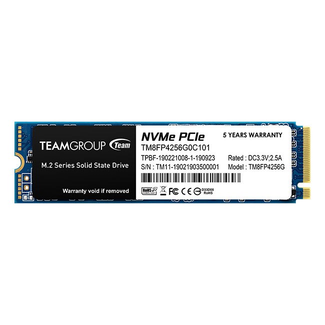 SSD Team M2 2280 MP34 PCIe 3.0 x4 with NVMe 1.3 256GB