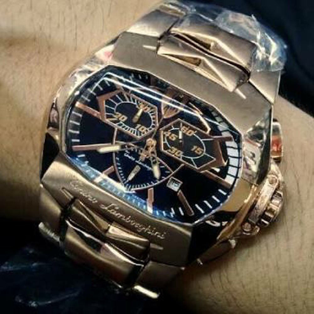 JAM TANGAN PRIA LAMBORGHINI MEWAH SUPER PREMIUM ELEGAN AAA (ROSE GOLD)