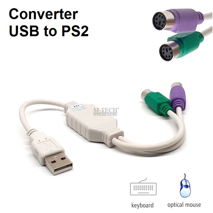 Converter Kabel USB to PS2 Mouse Keyboard Jadul