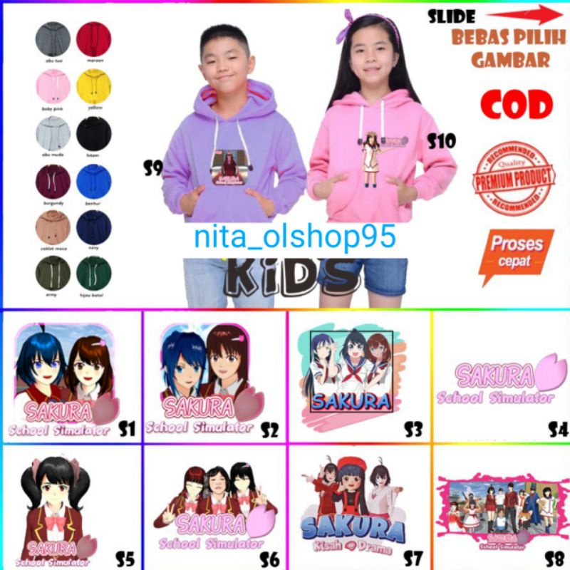 Hoodie anak sakura school simulator terbaru